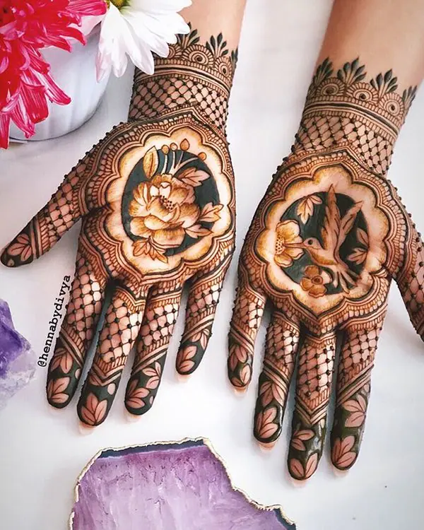 front full hand mehndi design