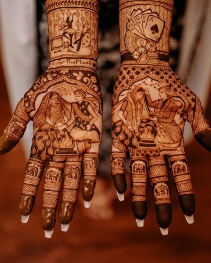 mehndi design for bridal front hand