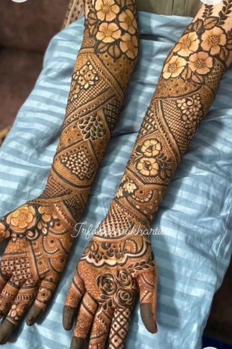 front full hand mehndi design