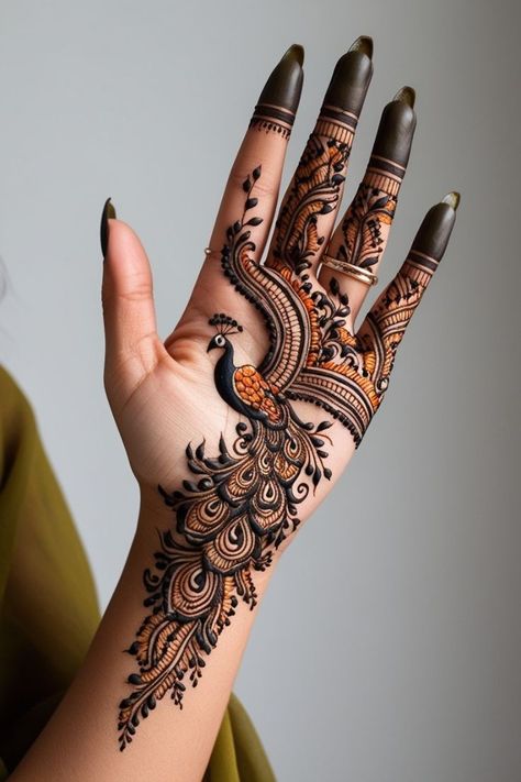 left hand mehndi design front