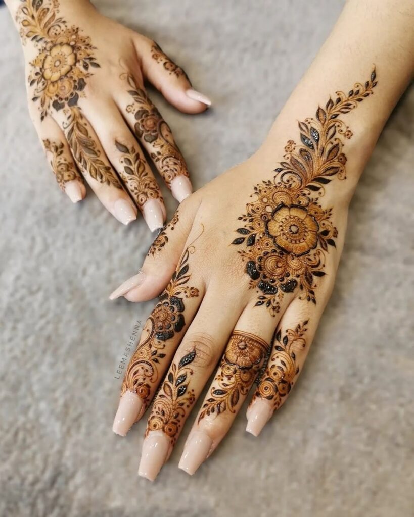 easy back hand mehndi design