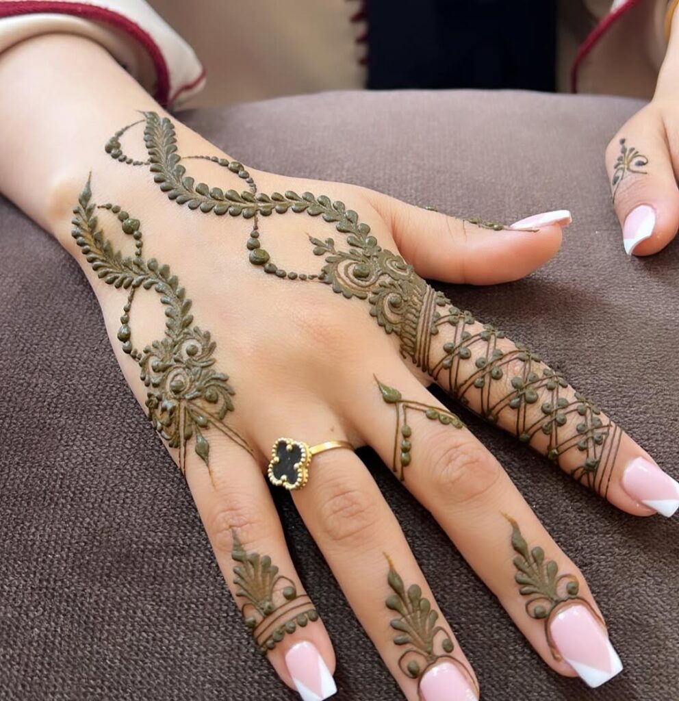 back finger mehndi design